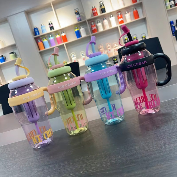 🆔888 🍋🧊กระบอกน้ำ 1300มล. พร้อมหลอด และตัวกรอง มีที่จับ พกพาสะดวก เหมาะสำหรับเล่นกีฬาและออกกำลังกาย - รูปที่ 2