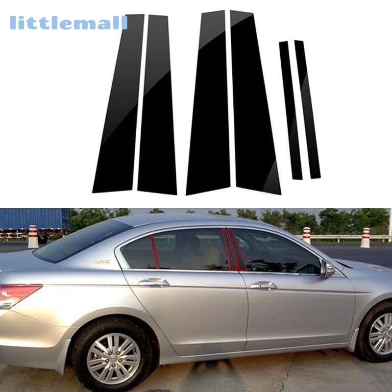 Llma_top คุณภาพ 6 ชิ้นเสาสีดําโพสต์สําหรับ Honda Accord 2008-2013 ชุดประตู Casement Trim Cover