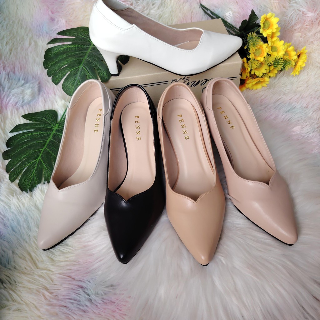 :พร้อมส่งในไทย คัชชูส้นแหลม2.5นิ้วหน้าวีเก็บทรงดีมากกระชับไม่อึดอัดดูเรียว 35-40 Penne