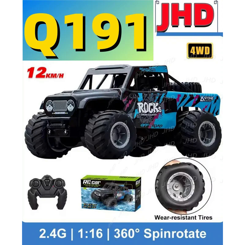 JHD New Q191 Remote Control Car 2.4G 360° Rotation Waterproof Remote Control Car Multi-terrain Off-r