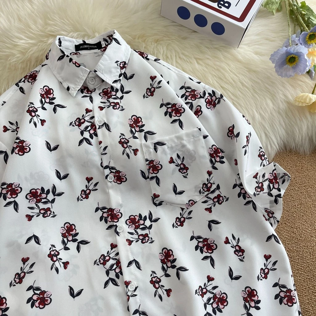 เสื้อผู้หญิงแขนสั้น สไตล์ฮาวาย ลายดอกไม้ thumbnail 8