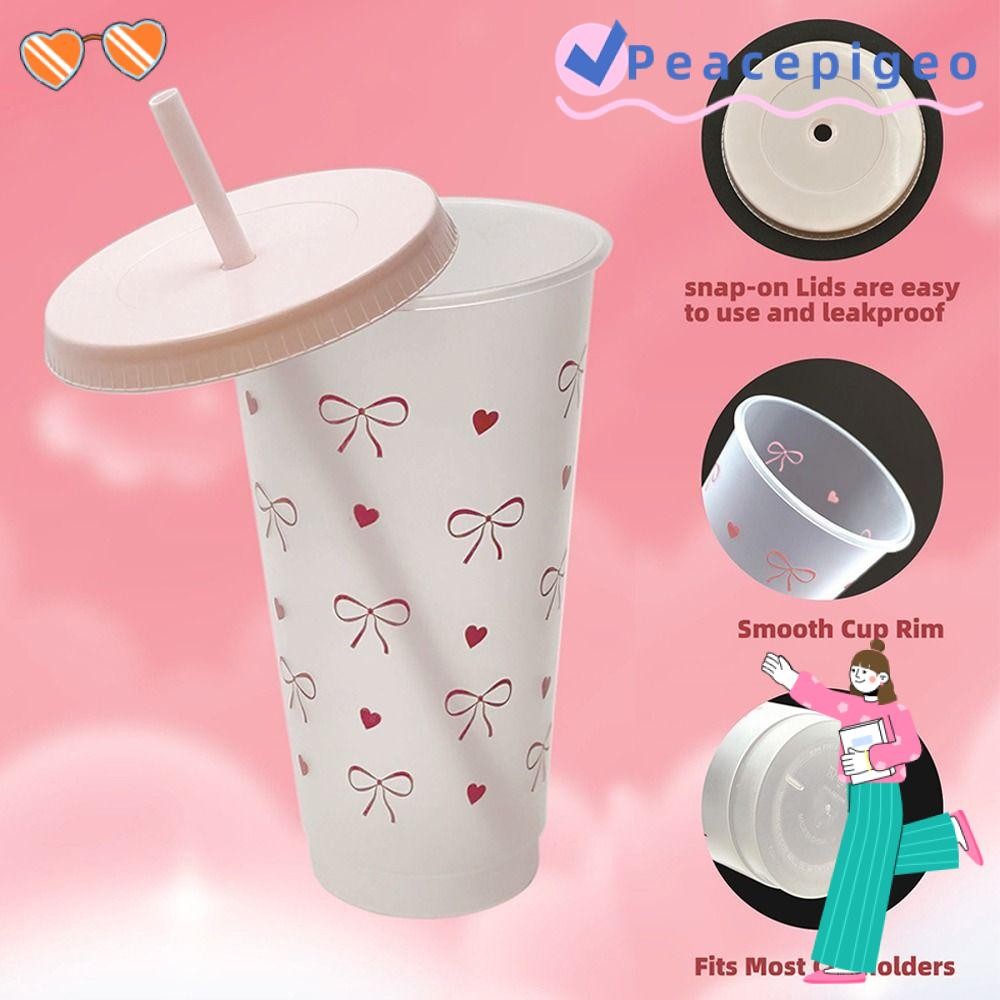 Peacepigeo 1/4/6 ชิ้น 24 ออนซ์/700ml ถ้วย Sippy ฤดูร้อนพร้อมฝาปิด Sippy ขวดน้ําความจุขนาดใหญ่, แก้วเก็บความเย็น Bubble Tea กาแฟน้ําผลไม้ถ้วยนมกาต้มน้ําดื่ม