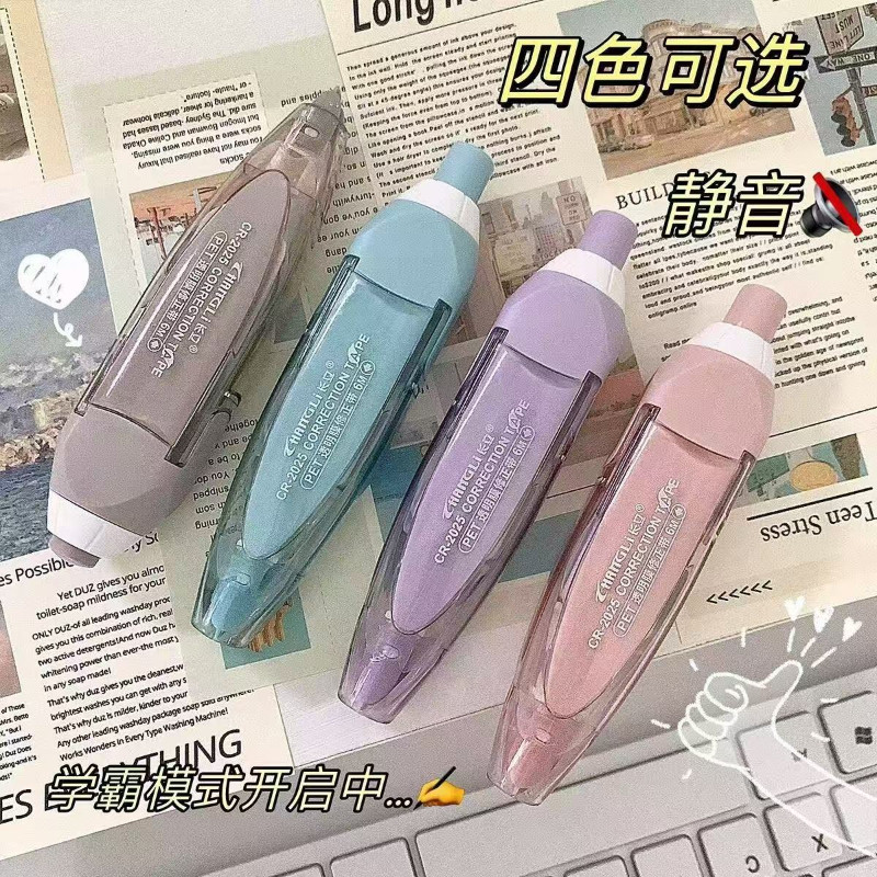 สีทึบโปร่งใสกดเทปแก้ไขขนาดใหญ่-ความจุนักเรียนผิดคําถามแก้ไขเครื่องมือแบบพกพาเทปแก้ไข