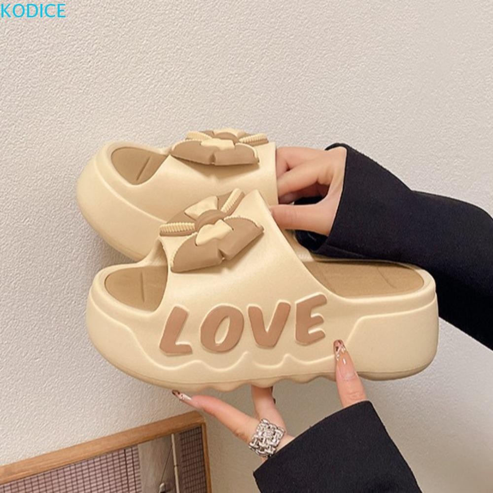 Kodice Flats สไลด์รองเท้าแตะ, Anti Slip หนา Soled Flip Flops รองเท้าแตะ,นุ่ม Bowknot Candy สี Beachwear รองเท้าแพลตฟอร์มรองเท้าแตะผู้หญิงหญิง