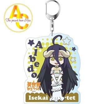 Isekai Quartet Albedo Visha Tanya rem chibi พวงกุญแจกระเป๋าเป้สะพายหลังอุปกรณ์ตกแต่ง