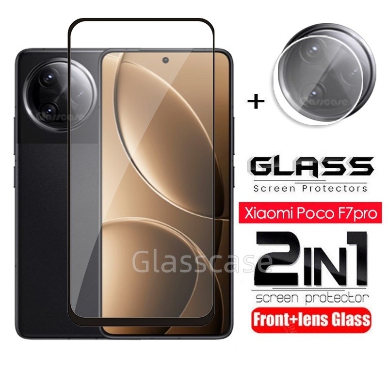 2 in 1 ป้องกันหน้าจอกระจกนิรภัยฟิล์มสําหรับ Xiaomi Poco F7 F 7 pro ultra F7pro F7ultra PocoF7pro Poc