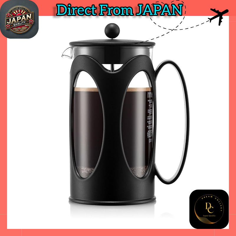 BODUM Coffee Maker Coffee Press KENYA French Press Coffee Maker 1000ml Black Stainless Steel Filter 