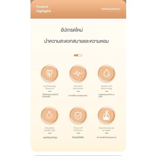 Xiaomi Youpin เครื่องทำความชื้นอโรม่าแบบพกพา Portable Aroma Diffuser Air Humidifier LED Light 120ML ชาร์จ USB