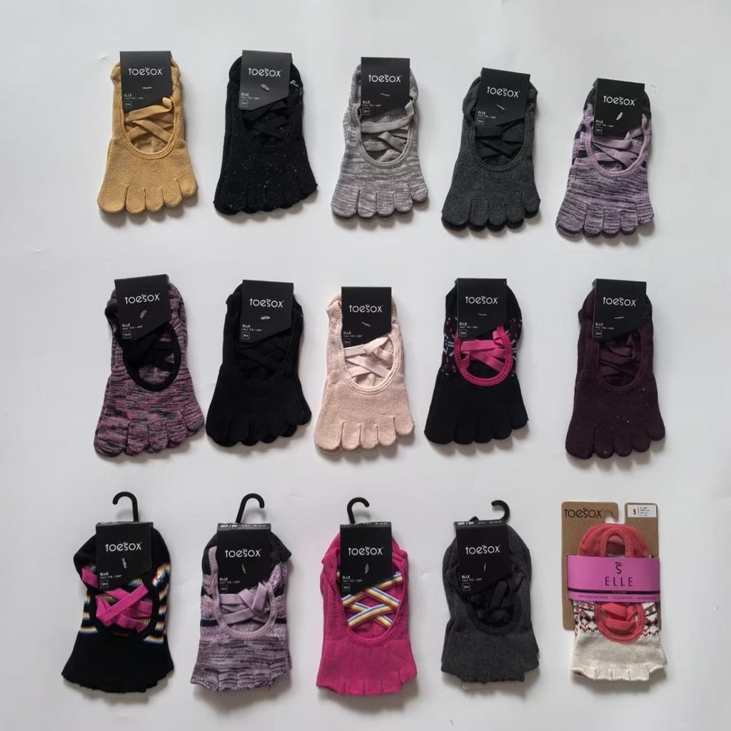 Toesox Glued anti slip yoga socks toesox five finger socks Pilates half toe fitness socks