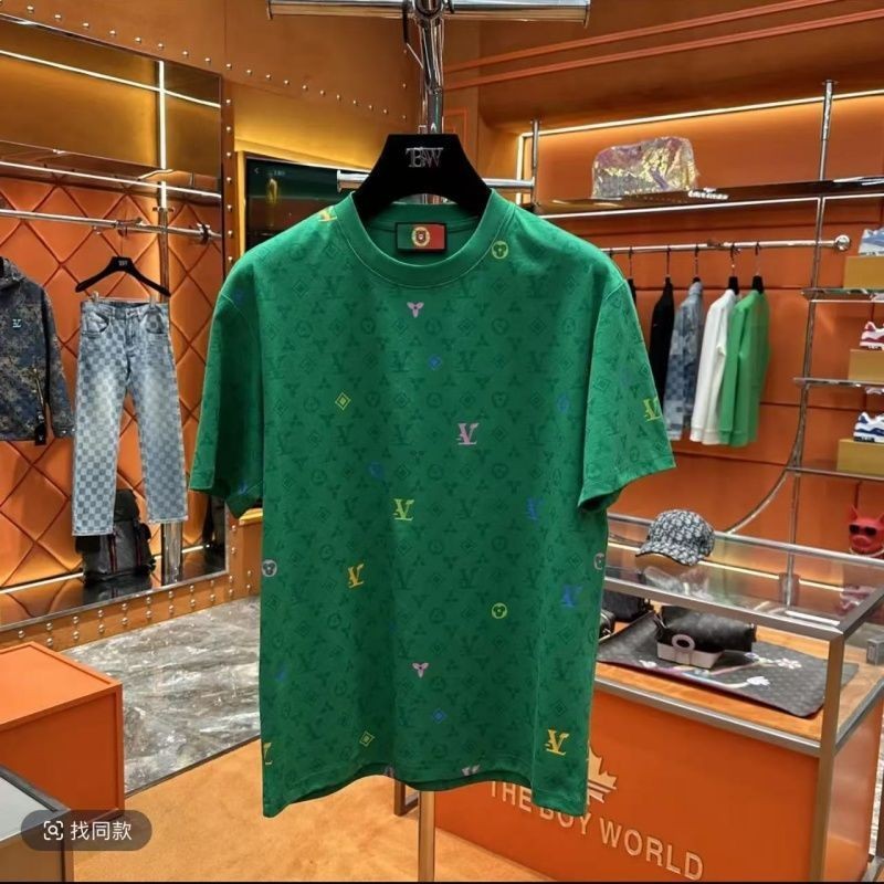 เสื้อยืดคอกลมแขนสั้นพิมพ์ลายแฟชั่นระดับพรีเมียม