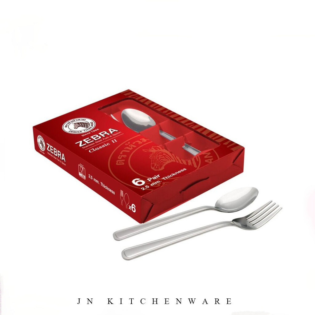 ช้อนส้อมสแตนเลส รุ่น Classic Il หนา 2.5 มม. (แพ็ค 1 กล่อง จำนวน 6 คู่)