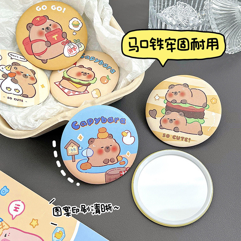 Dedicated Bala Free Small Round Mirror Tinplate!]กระจก Kapi [แต่งหน้าน่ารัก~กระจกพกพาการ์ตูนกระจกมองข้างแบบพกพา