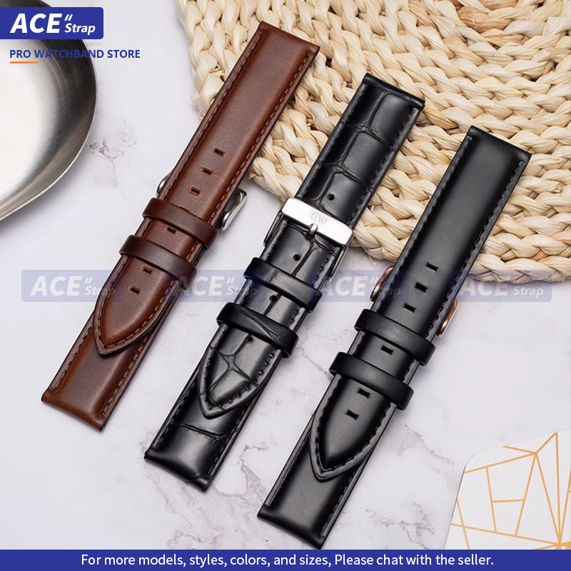 เหมาะสำหรับสายนาฬิกา DW Daniel Wellington หนังวัวแท้ 12mm 13mm 14mm 16mm 17mm 18mm 19mm 20mm สายนาฬิกาสำหรับผู้ชายและผู้หญิง