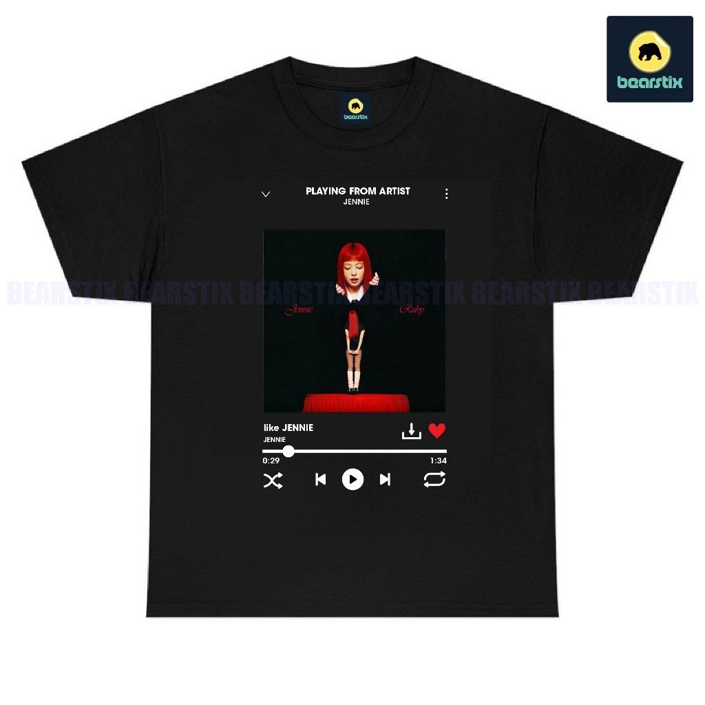 👕พร้อมส่ง😆 Spotify Like Jennie T-Shirt - เสื้อยืด Solo Jennie Ruby Jane - เสื้ออัลบั้ม Jennie Blackp