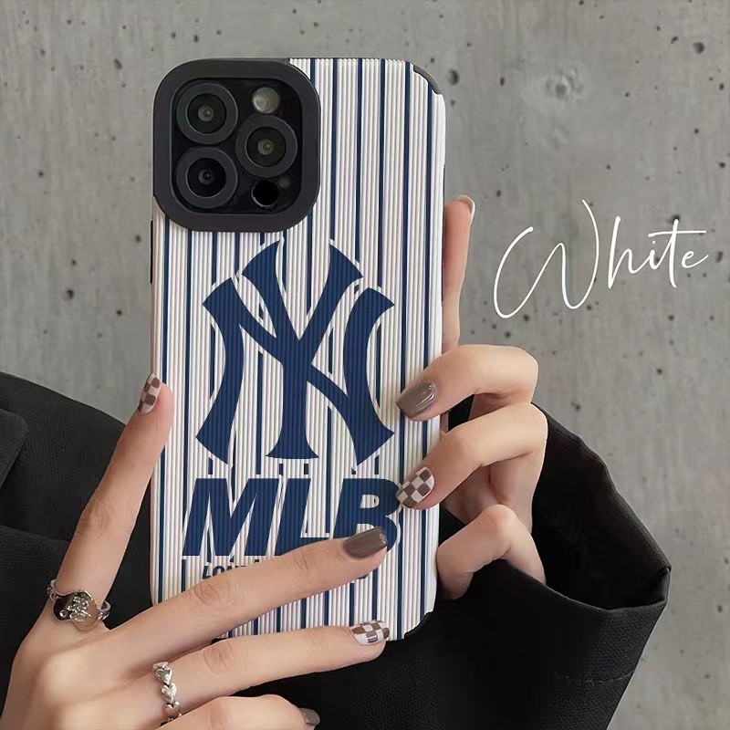Mlb โทรศัพท์มือถือหนังโลโก้ NY Yankees สําหรับ iPhone 14/15/16ProMax 14plus 13 ProMax 12/11proMax X/XR /XSMax 7plus 8plus 12pro 12 Pro Max
