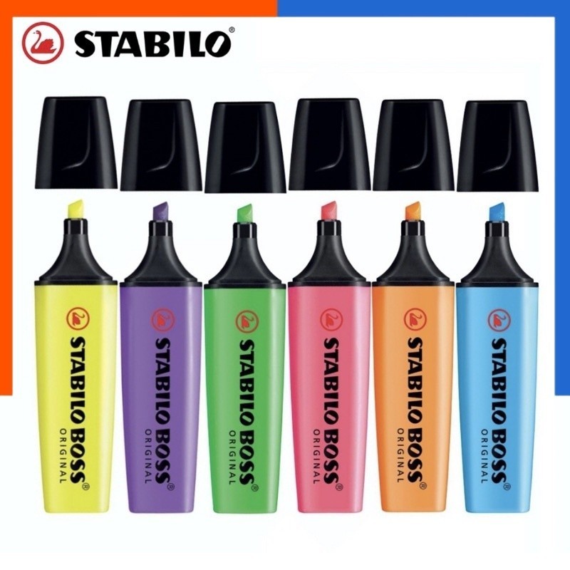 ปากกาเน้นข้อความ ปากกาไฮไลท์ สตาบิโล STABILO คุณภาพสูง สีสด สว่าง ไม่ปวดตา BOSS (Original) US.Station