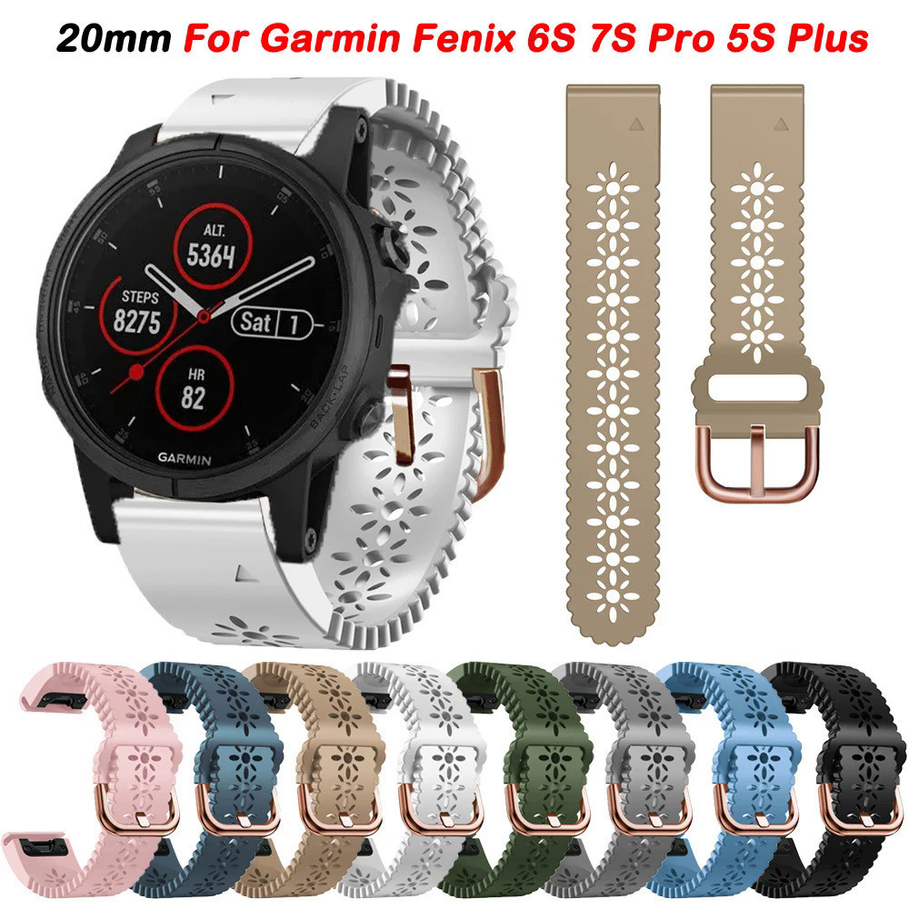 Fenix 5S Plus สายนาฬิกา 20 มม. สายรัดข้อมือซิลิโคน แบบเร็ว สําหรับ Garmin Fenix 7S 6S Pro instinct 2S Descent Mk3i 43 มม.