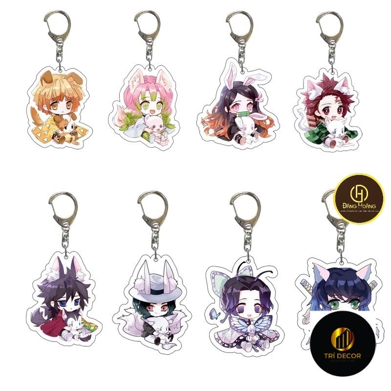 Demon slayer Rabbit Ear พวงกุญแจอะคริลิค tanjirou nezuko zenitsu inosuke อะนิเมะญี่ปุ่น_Royal พวงกุญ