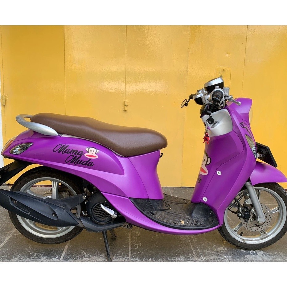 YAMAHA FINO สติ๊กเกอร์ติดมอเตอร์ไซค์, สติ๊กเกอร์ฟีโน่ธรรมดา, ม่วงและมีลาย, กันน้ํา