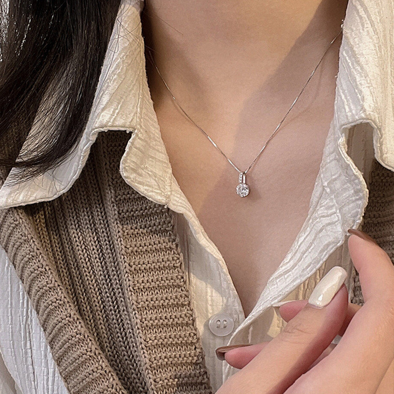 💎ส่งไวจากไทย💎 สร้อยคอ หยดน้ำ สไตล์ญี่ปุ่นและเกาหลี จี้เพชรประกาย โซ่ สวย หรู N180