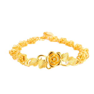 Emas Bangkok Emas Korea สร้อยข้อมือชุบทอง 24k Gelang Tangan ผู้หญิง สร้อยข้อมือดอกไม้ กำไลทอง กำไลข้อมือ กําไล