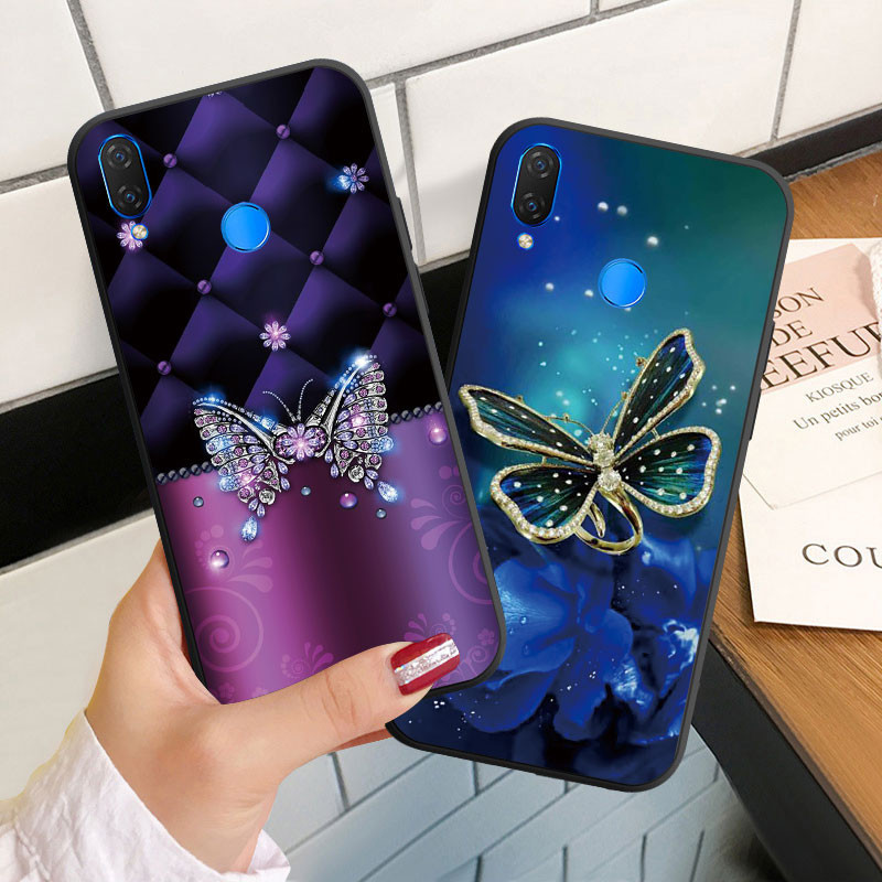 สําหรับ Huawei Nova 2i 2 Lite 3i 3E 4E 5T 6 7 SE 7i Silicoen เคสโทรศัพท์นุ่ม Poetic ผีเสื้อ