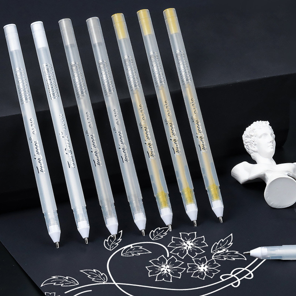 ปากกามาร์กเกอร์ ไฮไลท์ วาดเส้น สีดํา สีขาว 3 ชิ้น ต่อชุด
