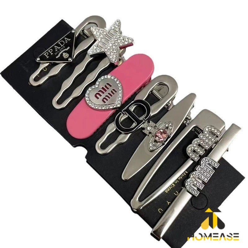 HA กิ๊บติดผม รูปปากเป็ดน่ารัก  สีชมพู แฟชั่นเรโทร สไตล์หวานแหวว (7ชิ้น) Hair Clips