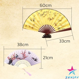 ZXF พัดผ้าไหม สไตล์จีน พับได้ folding fan