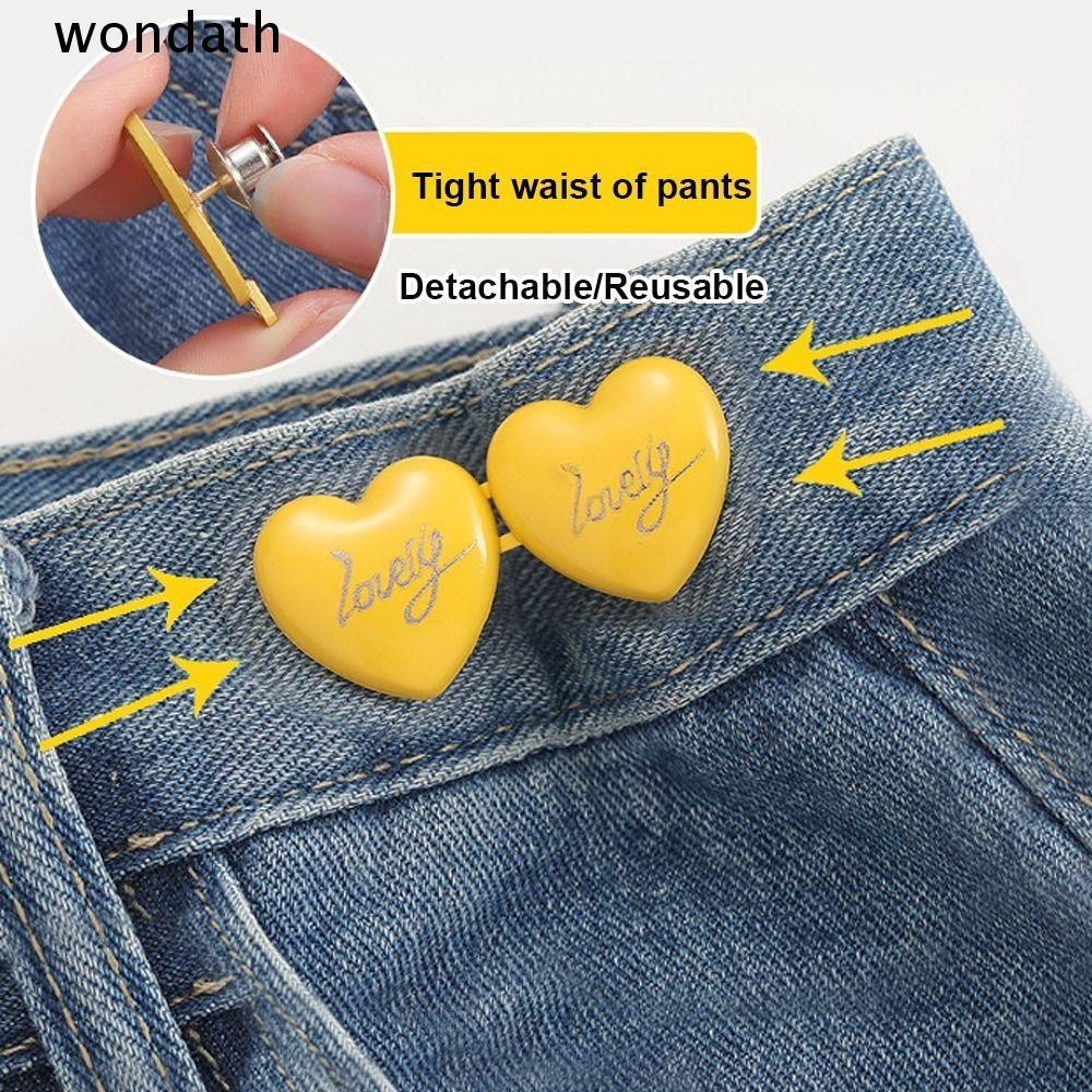 Wonda กระดุมรัดเอว ไม่ต้องเย็บ ปรับได้ ใช้ซ้ําได้ สําหรับกางเกงยีน กระโปรง และกางเกงยีน
