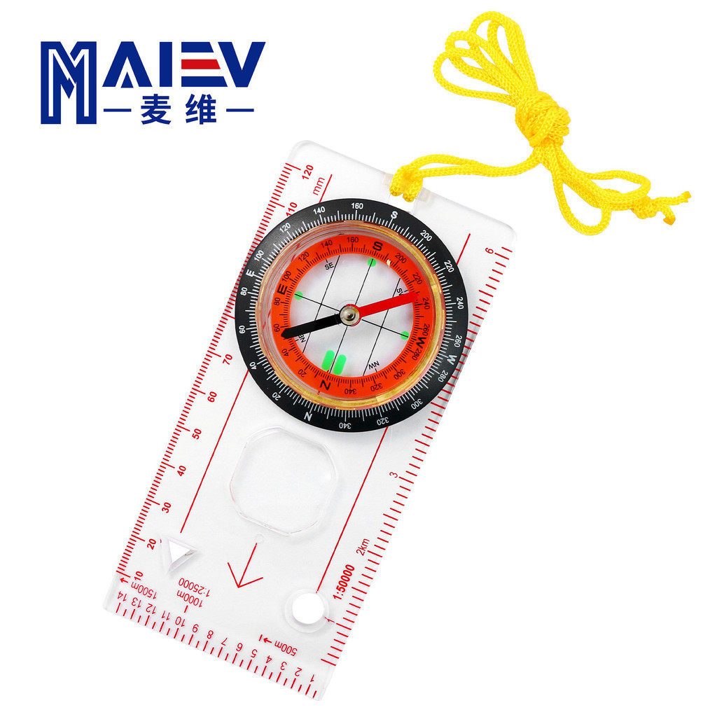 ขายร ้ อน DC45-5C Professional เข ็ มทิศแผนที ่ ไม ้ บรรทัดเข ็ มทิศมัลติฟังก ์ ชั ่ นแผนที ่ Scale ใช ้ กลางแจ ้ ง