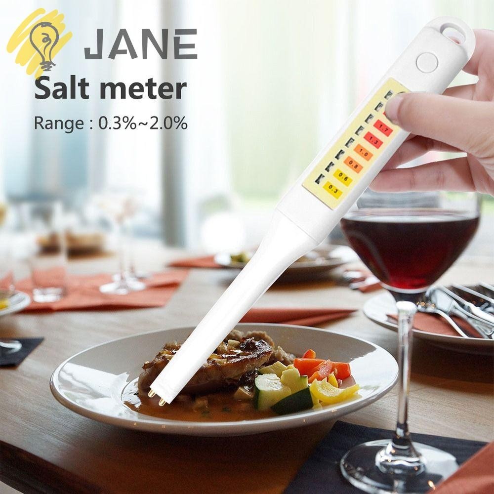 Jane LED Salinity Meter, ABS,0 ทองแดงสีขาวอิเล ็ กทรอนิกส ์ อาหาร Salinity Tester, แบบพกพาซุปน ้ ําเค ็ ม Hydrometer บ ้ านห ้ องครัว