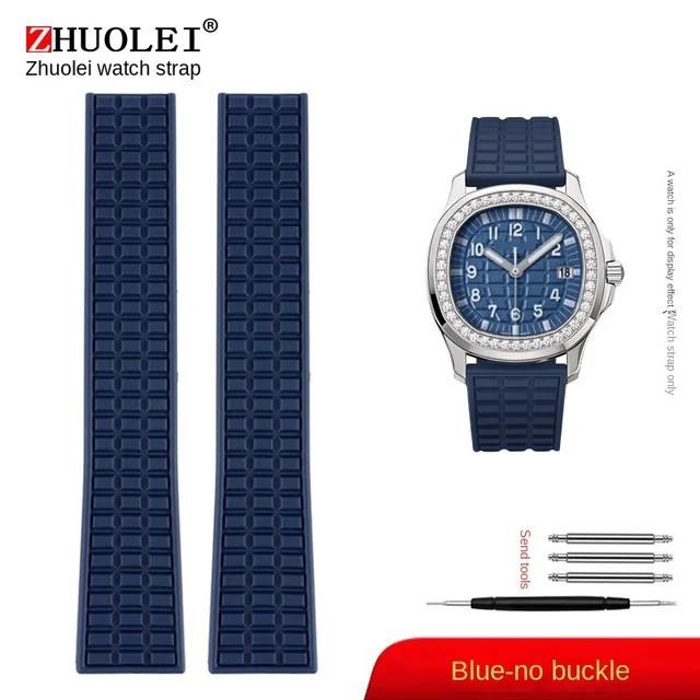 สําหรับ Patek Philippe สายนาฬิกา Aquanaut 5067A-001 ซิลิโคนผู้หญิงผู้ชายสายรัดนุ่มสายรัดข้อมือกันน้ําสร้อยข้อมือหัวเข็มขัดพับ