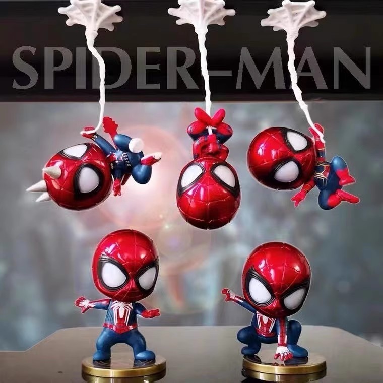 5 ชิ้น Amazing Spider Man Action Figure รุ่น Q ของเล่น Spiderman ตุ๊กตาตัวเลขเครื่องประดับตกแต่งรถตกแต่งเค้ก