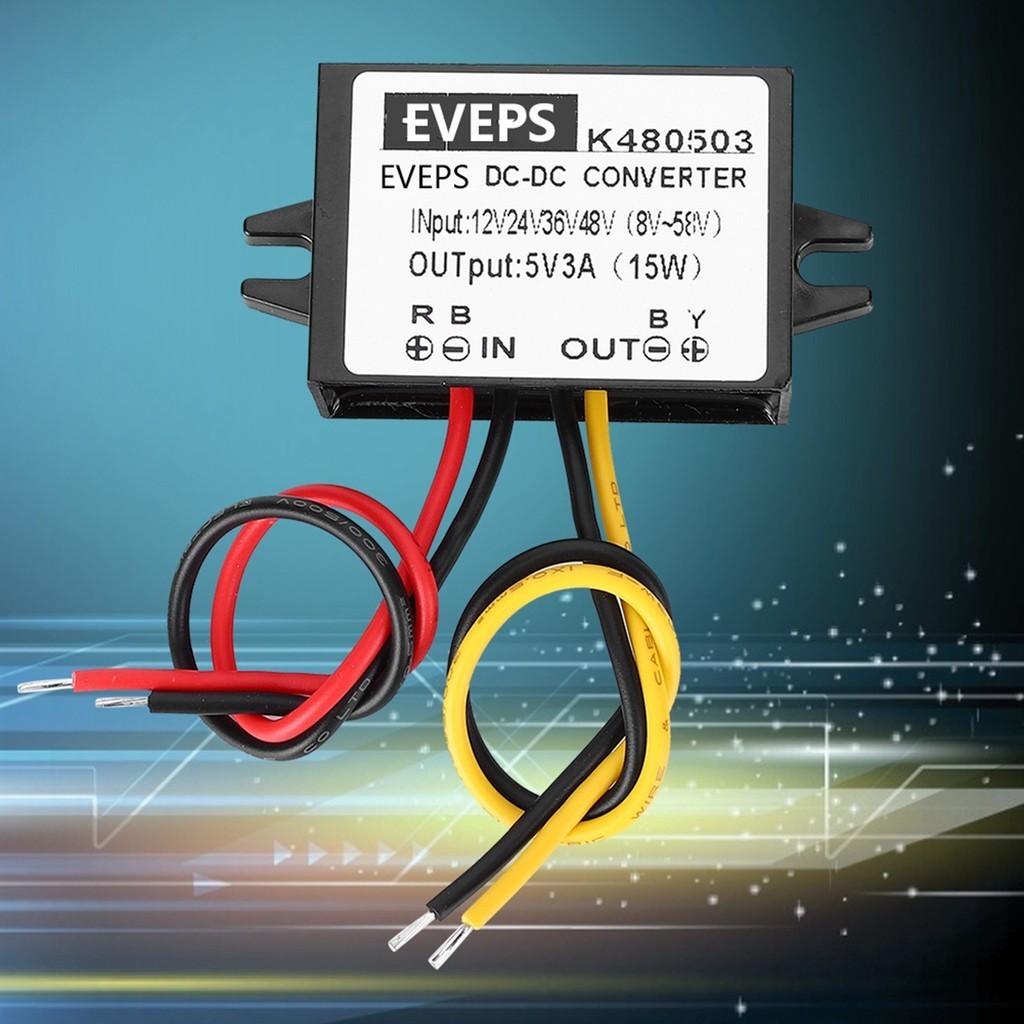DC-DC 12V/24V/36V/48V ถึง 5V 3A Buck Converter ขั้นตอนลงโมดูลแหล่งจ่ายไฟ