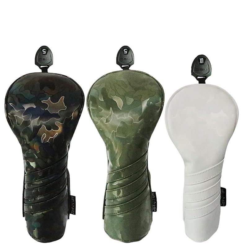 【JAPAN】Headcover Utility Driver Wood Golf Headcover UT DR FW Cover Laser Camouflage Waterproof (Gree