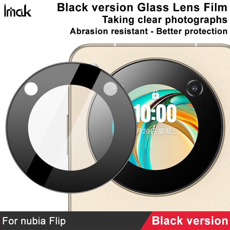 Original iMak Black Border ฟิล์มเลนส์กล้อง ZTE Nubia Flip 5G HD กระจกป้องกันหน้าจอฟิล์มป้องกัน