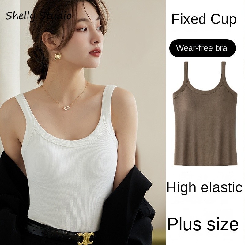 M-4xl Japan Bra-top with Chest Pad Camisoles Modal Tanks Personal Design Vest