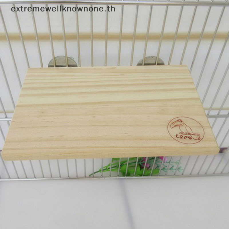 Ewth นกแก้วนกยืนแพลตฟอร์มไม้กรงสแควร์บอร์ดหนูแฮมสเตอร์สัตว์เลี้ยง Budgie ของเล่น EWTH