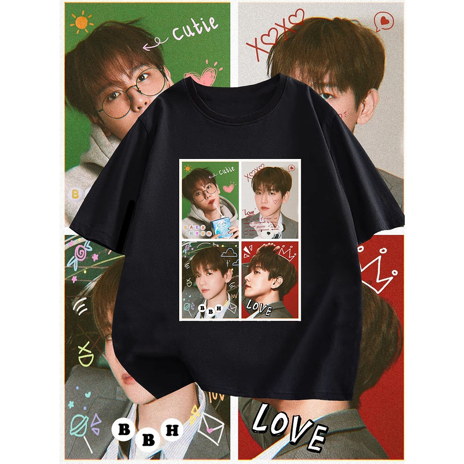 ใหม่ เสื้อยืด พิมพ์ลาย Exo BAEKHYUN Concert ทรงหลวม ไซซ์ S-5XL