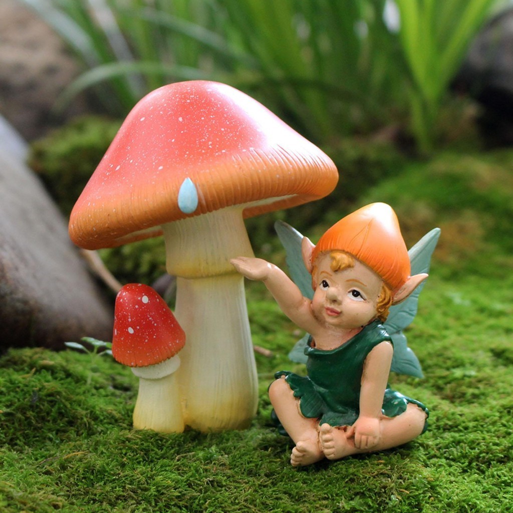 2 ชิ ้ น Elf รูปปั ้ น Micro Landscape เครื ่ องประดับ Miniature Figurine Fairy