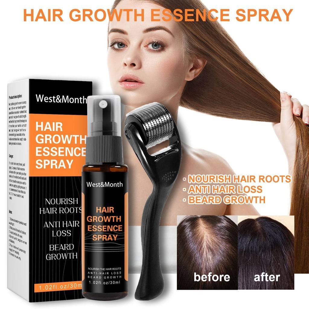 Spot Goods#Polygonum Multiflorum Hair Care Solution Nourishing Hair Anti-Shedding Hair Renewal Liquid Thick Bald Postpartum Anti-Hair Loss Hair Growth Spray5.9LL