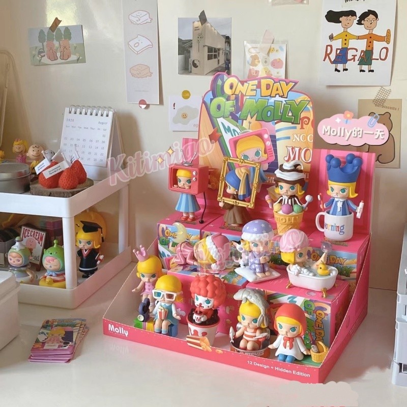 Kitimiao [ของแท้]Popmart one day of molly Mystery Box Jasmine ฟิกเกอร์ สไตล์ซ่อนเร้น สำหรับสาวๆ