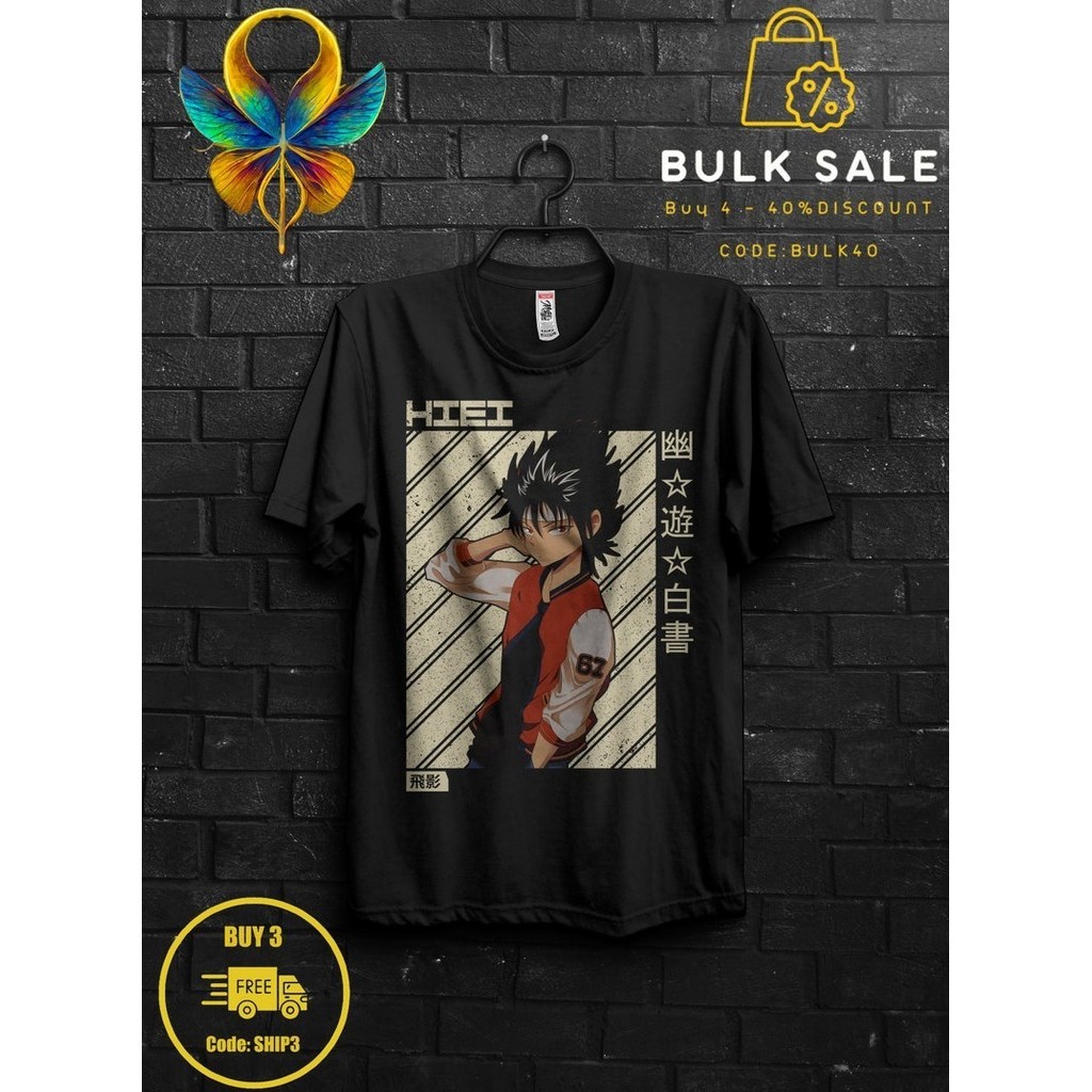 Hiei Yu Yu Hakusho เสื้อยืดอะนิเมะของขวัญสำหรับเขา Kuwabara Rinku Appareal Yukina TShirt สำหรับ Bota