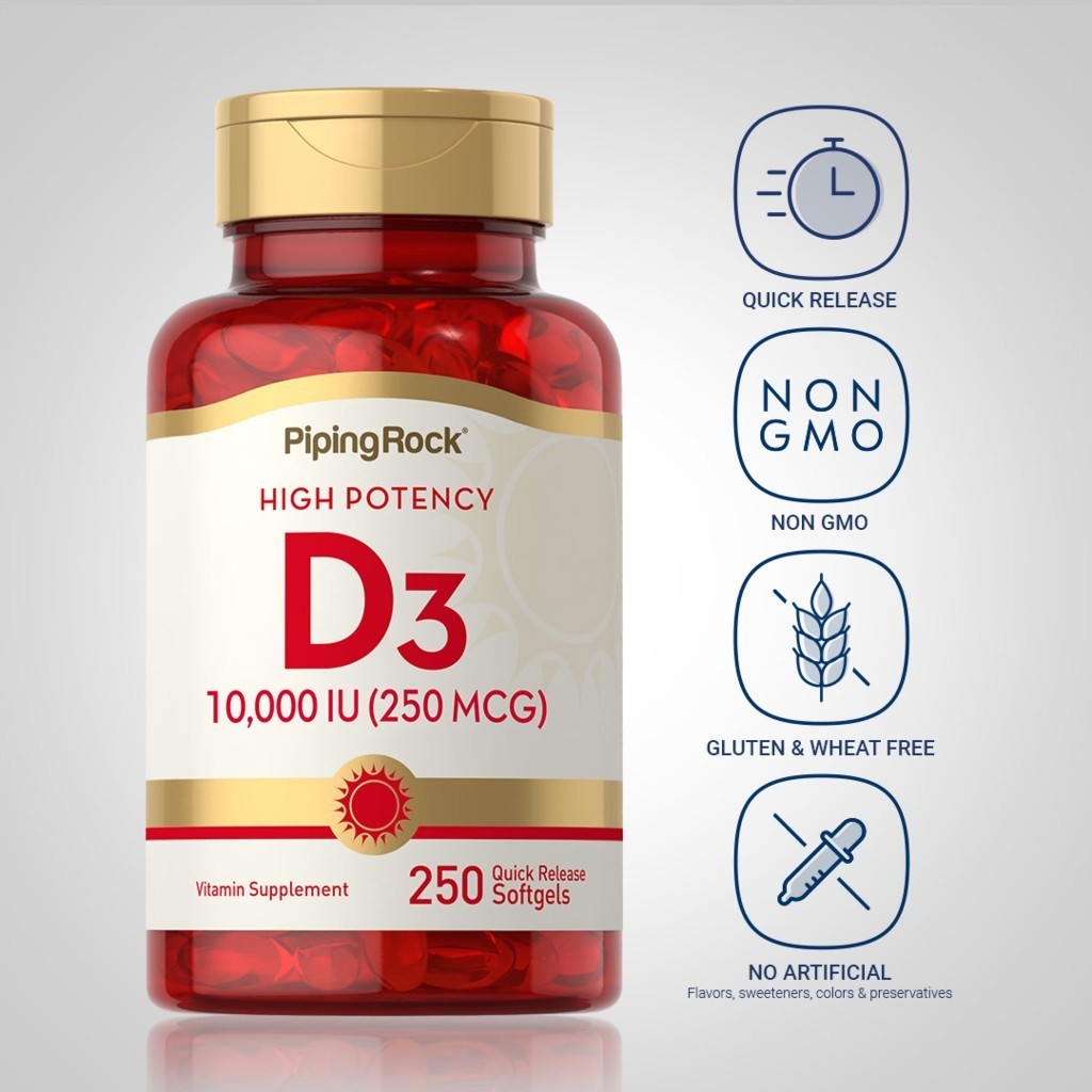 Vitamin D3 10000 IU | 250 mcg. (250Softgels) วิตามินดี3