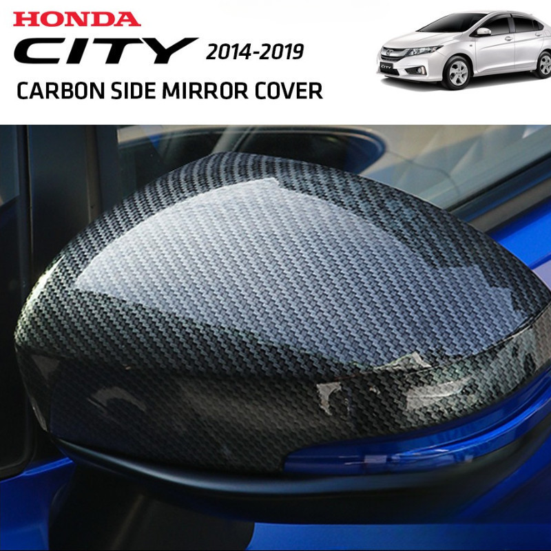 2014 - 2020 Honda City GM6 คาร์บอนไฟเบอร์ด้านข้างฝาครอบกระจก Trim อุปกรณ์เสริม Bodykit