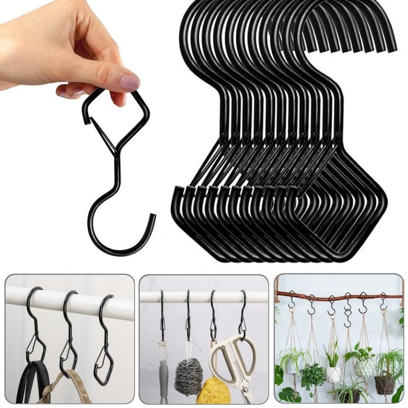 1/3 ชิ้นโลหะแขวน Clasp - S-Shape Windproof Hooks - ประหยัดพื้นที่, Double-headed, Anti-shedding - Storage Hanger Hooks - ดอกไม้หม้อพืชแขวน
