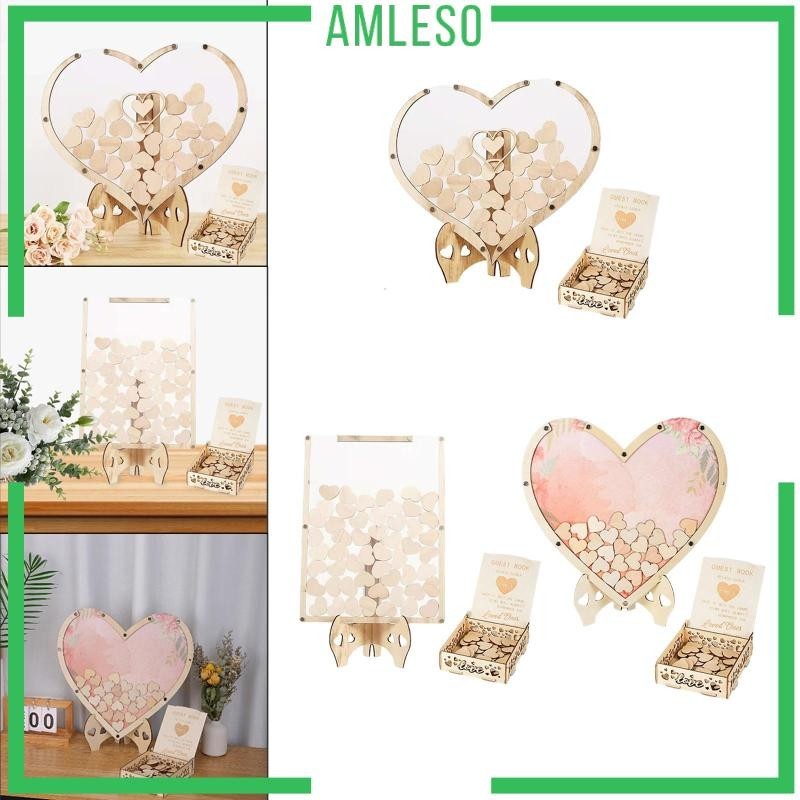 [ Amleso ] Wedding Guest Book/ Unique with 80 Drop Box Gift Sign Book Reception/ for