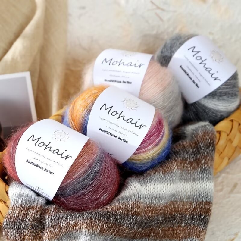 25g/gradient Mohair Handmade diy หมวกผ ้ าพันคอถัก
