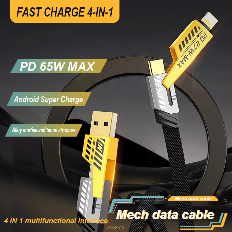 สายชาร์จ 4 in 1 USB / Type C / L Cable ชาร์จเร็วสูงสุด Type C to L Cable 27W สายชาร์จเร็ว